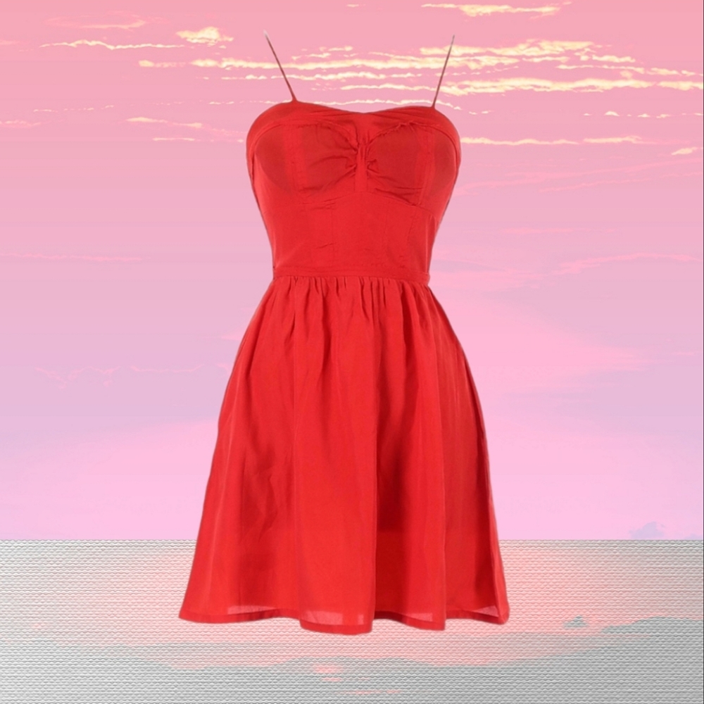 Red Ruched Casual Mini Dress